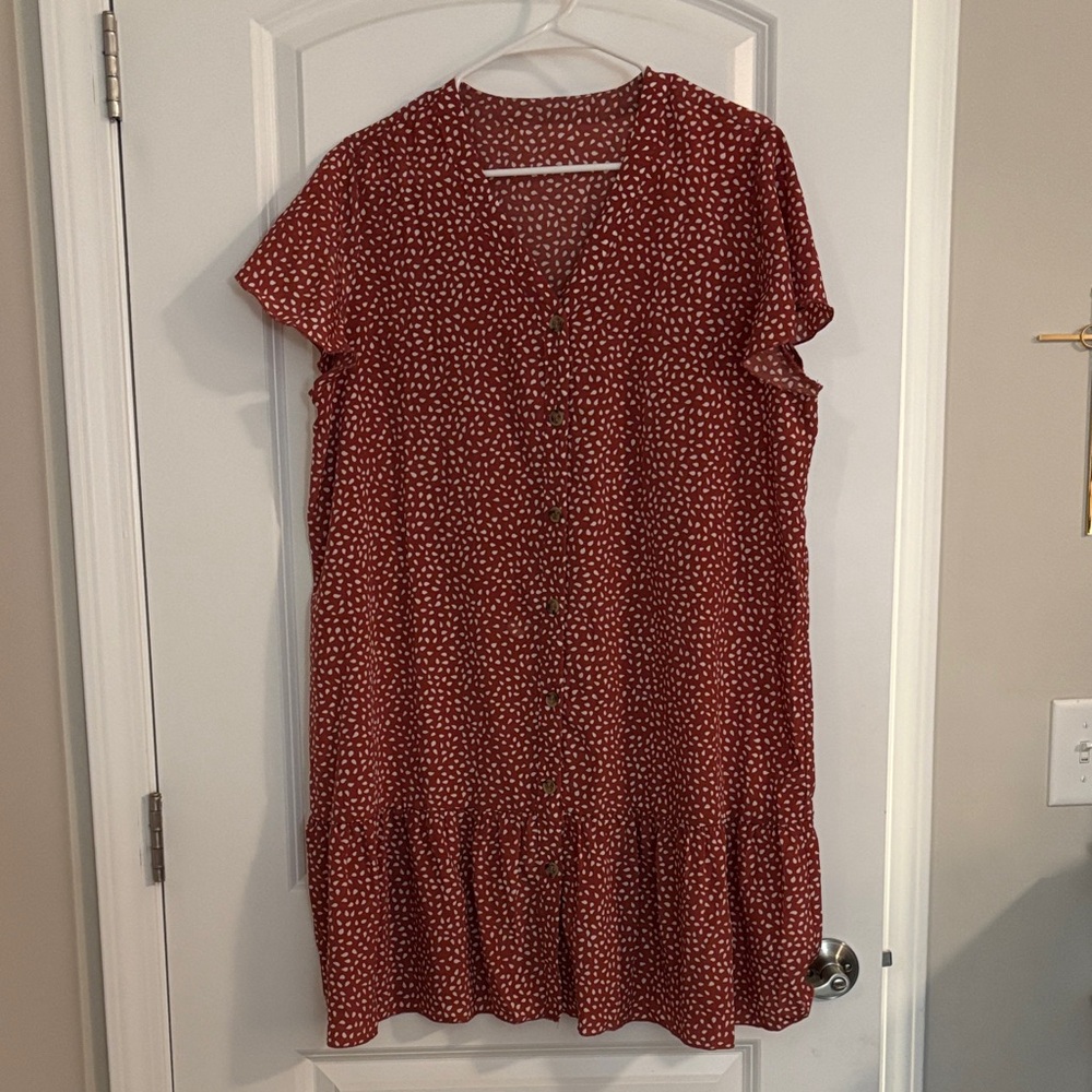Red/orange Polka Dot Dress